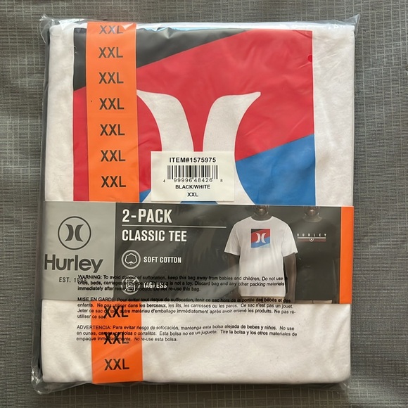 NWT Hurley Men Graphic Tee, 2-Pack BLACK/WHITE - size XXL - Picture 2 of 12